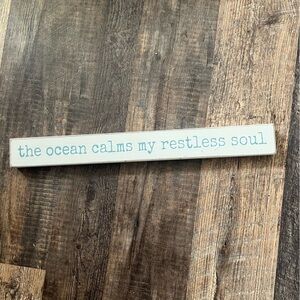 Quill to Paper Ocean Calms My Restless Soul Wood Sign Wall Decor